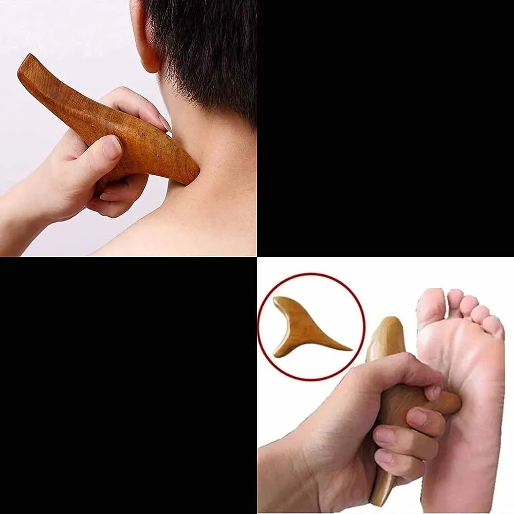 Wood Trigger Point Massage Gua Sha Tools,Professional Lymphatic Drainage Tools,Wood Therapy Massage Tools for Back Leg Hand Face