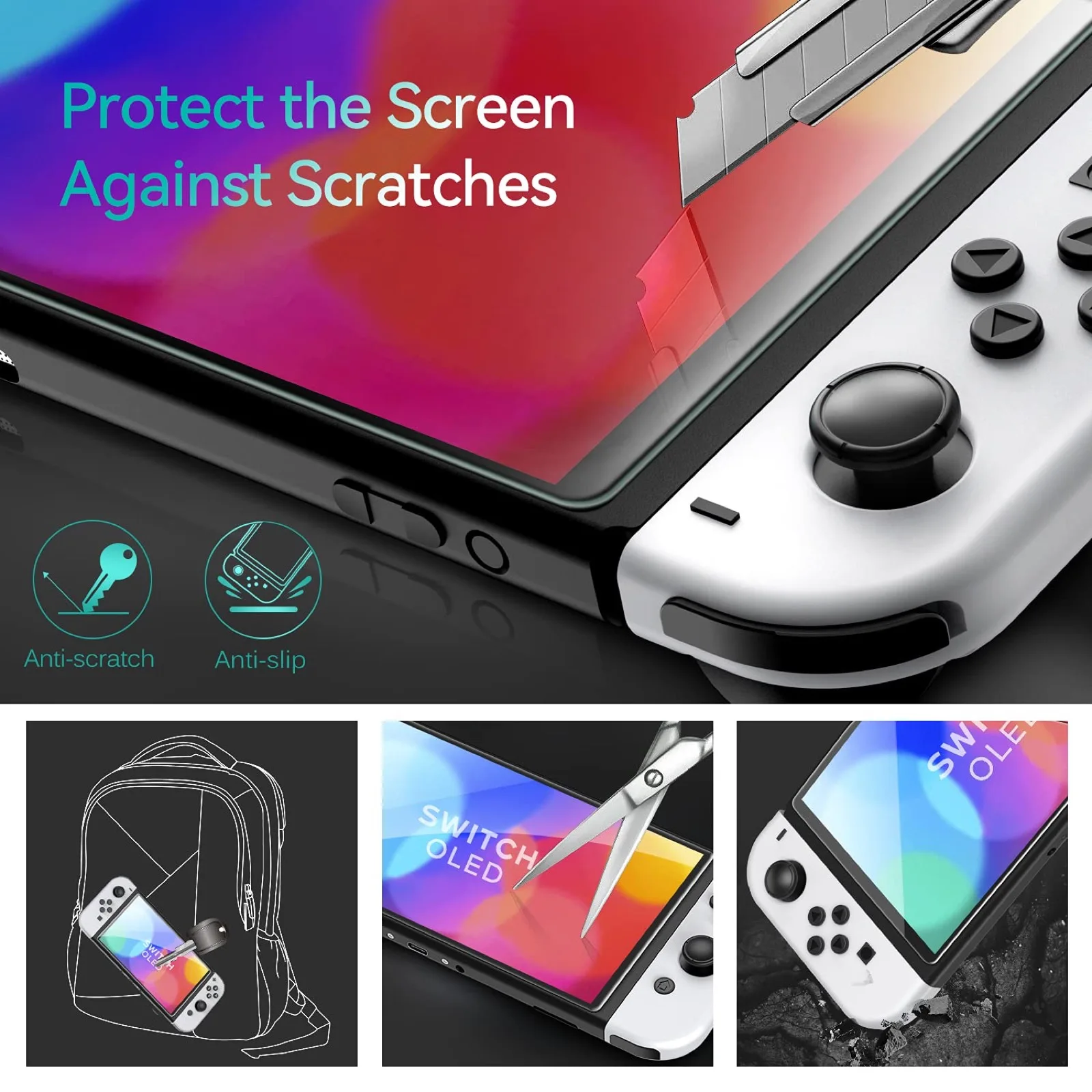 9H Tempered Glass for Nintendo Switch OLED Switch2 2 Screen Protector, HD Clear Anti-scratch Protective Glass Film Accessories