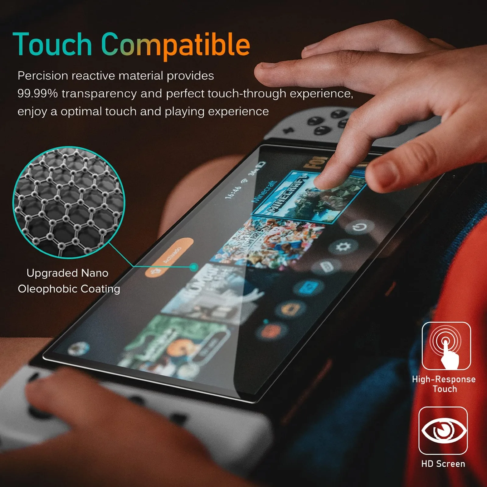 9H Tempered Glass for Nintendo Switch OLED Switch2 2 Screen Protector, HD Clear Anti-scratch Protective Glass Film Accessories