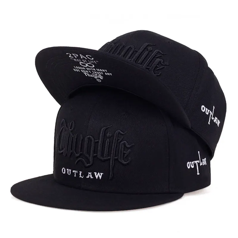 2025 Fashion Fastball CAP Thuglife Embroidery Hiphop Baseball Cap Snapback Hat Adult Outdoor Casual Sun Casual Bone Dropshipping