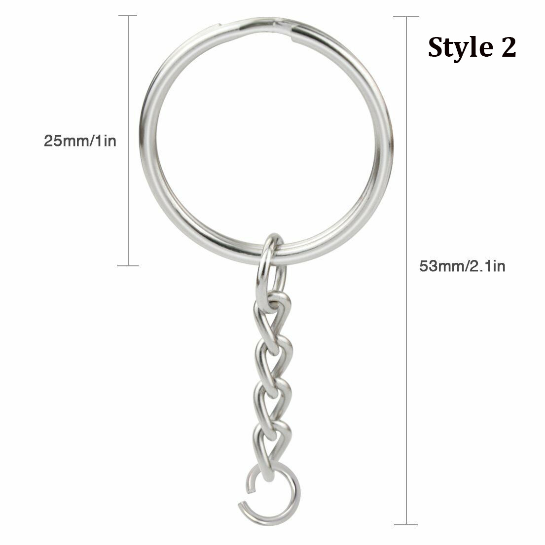 30mm/25mm/20mm Metal Key Rings Keychain Sets Keyfob Anti-rust KeyRings Key Chains Car Key Pendant Split