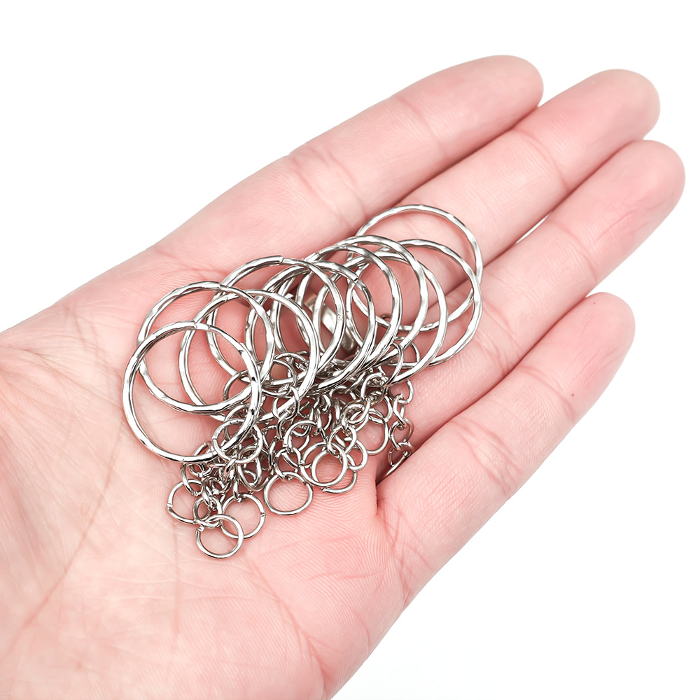 30mm/25mm/20mm Metal Key Rings Keychain Sets Keyfob Anti-rust KeyRings Key Chains Car Key Pendant Split