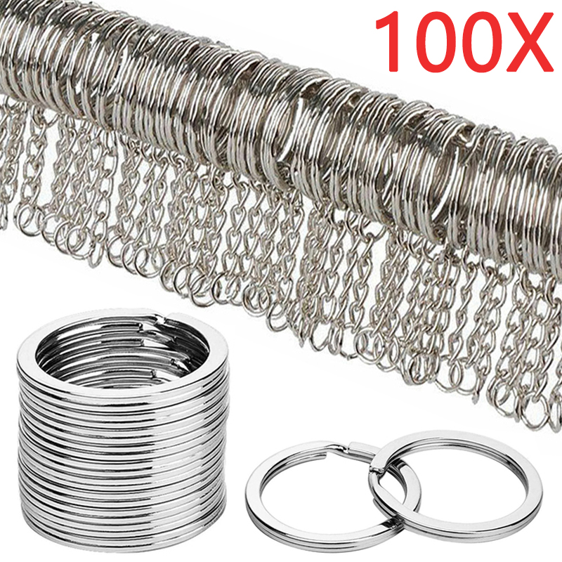 30mm/25mm/20mm Metal Key Rings Keychain Sets Keyfob Anti-rust KeyRings Key Chains Car Key Pendant Split
