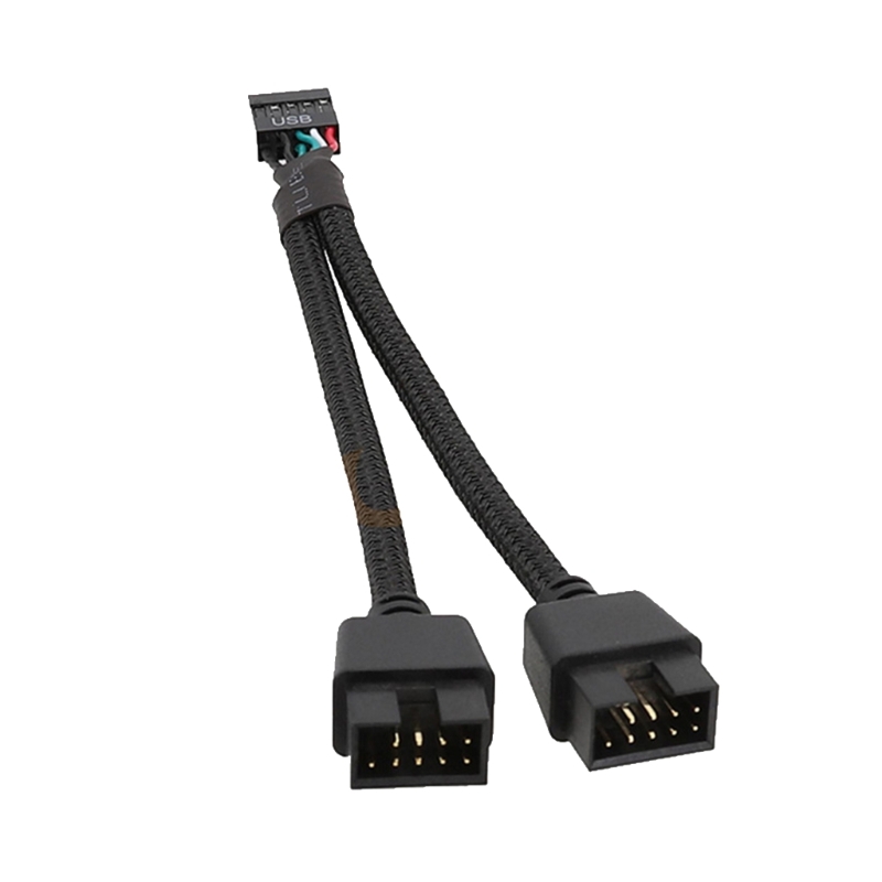 Motherboard USB 2.0 9pin Header 1 to 2 Extension Hub Splitter Adapter Converter
