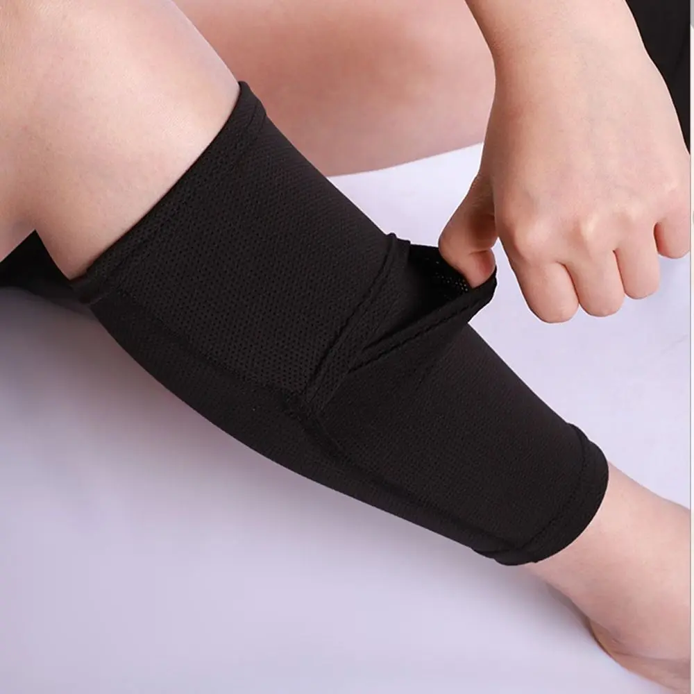1Pair Soccer Shin Guard Football Crashproof Calf Protector Nylon Leg Sleeves Sock Shin Protector with Pocket Training Protection