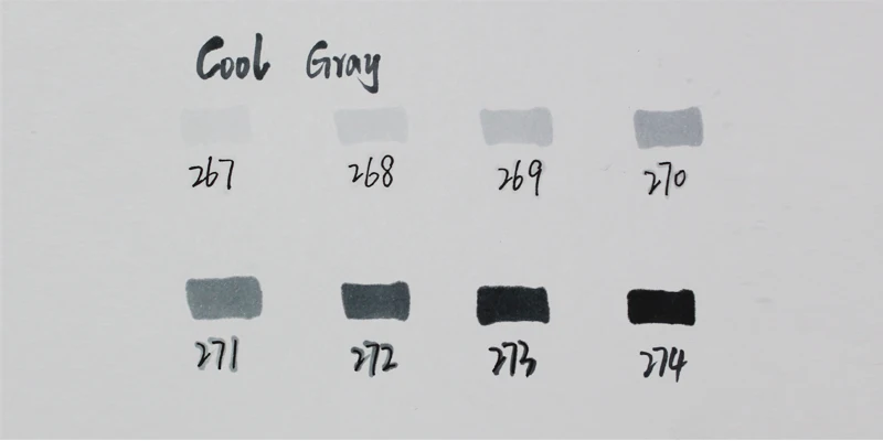 Finecolour 8 Colors Double-headed Soft Brush Professional Sketch Alcohol Based Ink Gray Series Art Markers EF102