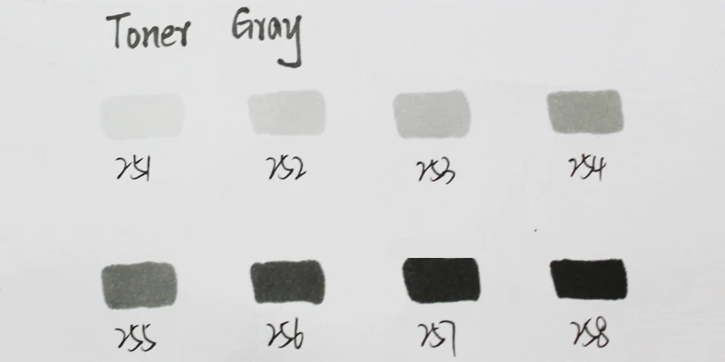 Finecolour 8 Colors Double-headed Soft Brush Professional Sketch Alcohol Based Ink Gray Series Art Markers EF102