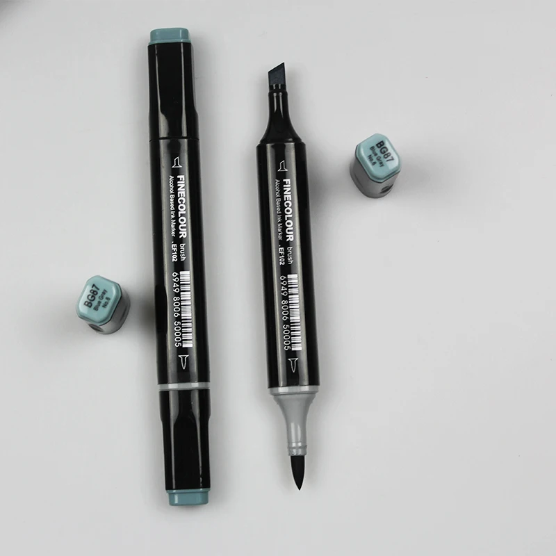 Finecolour 8 Colors Double-headed Soft Brush Professional Sketch Alcohol Based Ink Gray Series Art Markers EF102