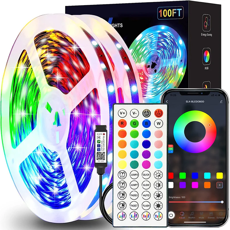 RGB Led Strip Lights 1M-40M Led Room Light with APP Control Flexible Ribbon Luces Led Tape for Room Bedroom Decoration