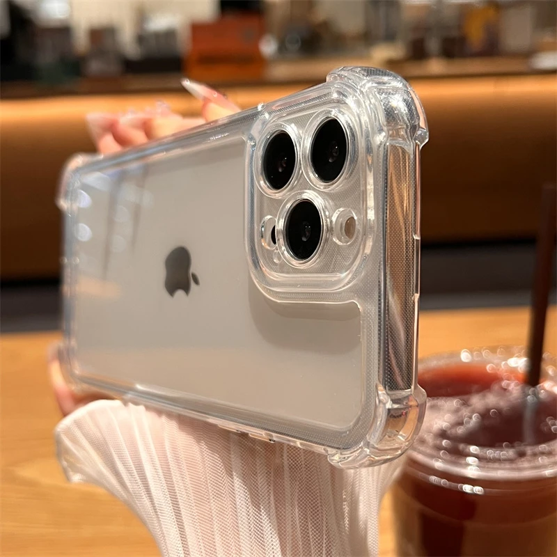 Luxury Shockproof Transparent Case For iPhone 17 16 15 14 13 12 11 Pro Max 7 8 Plus Bumper Cases Cover