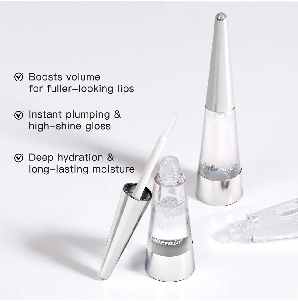 Lakerain Lip Plumper Deep Hydration Long-Lasting Nourishment High-Shine Gloss Shining Voluminous Finish Lip Moisturizing Liquid