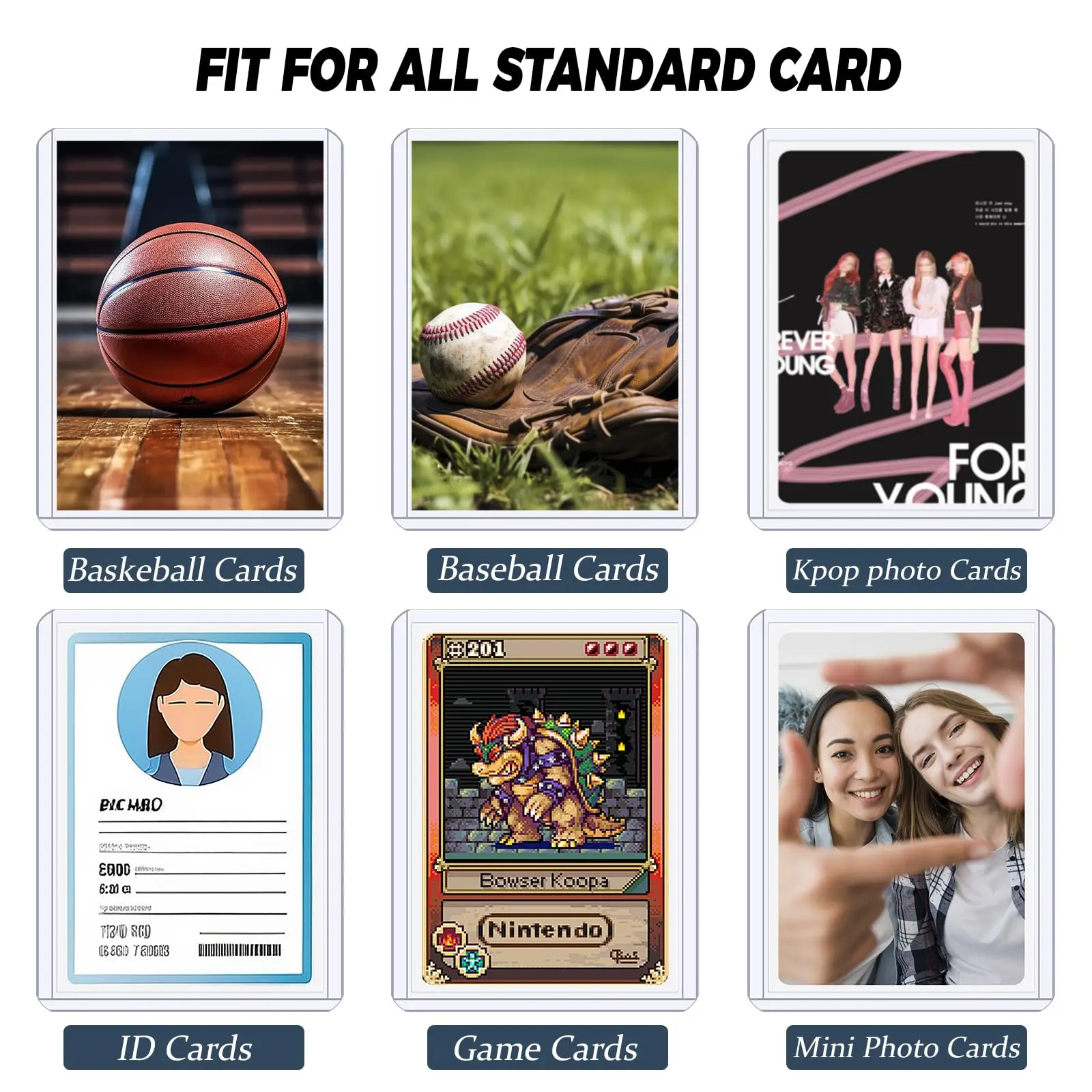 100-600pcs Card Sleeves Hard Soft Card Holder Covered With Protective Filmclear Trading Protectors For Football Sports Game Card
