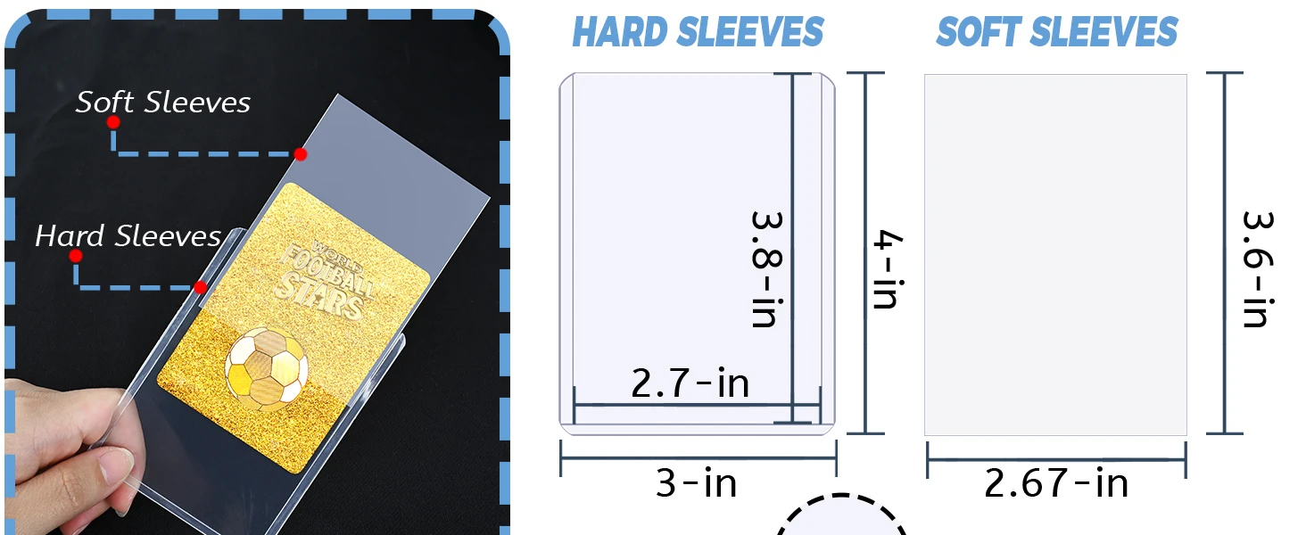 100-600pcs Card Sleeves Hard Soft Card Holder Covered With Protective Filmclear Trading Protectors For Football Sports Game Card
