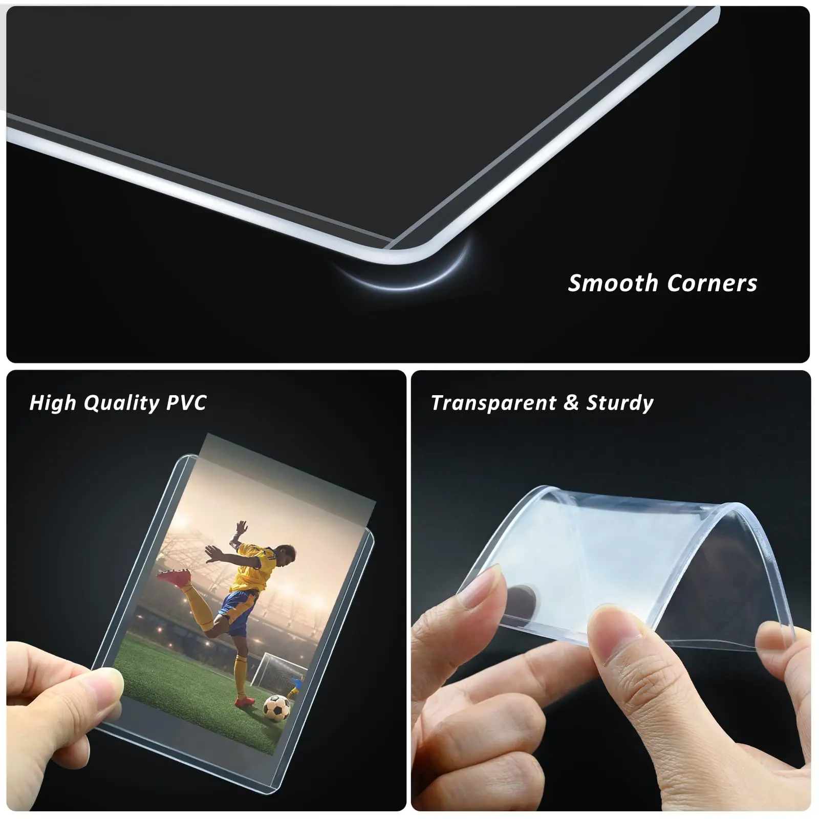 100-600pcs Card Sleeves Hard Soft Card Holder Covered With Protective Filmclear Trading Protectors For Football Sports Game Card
