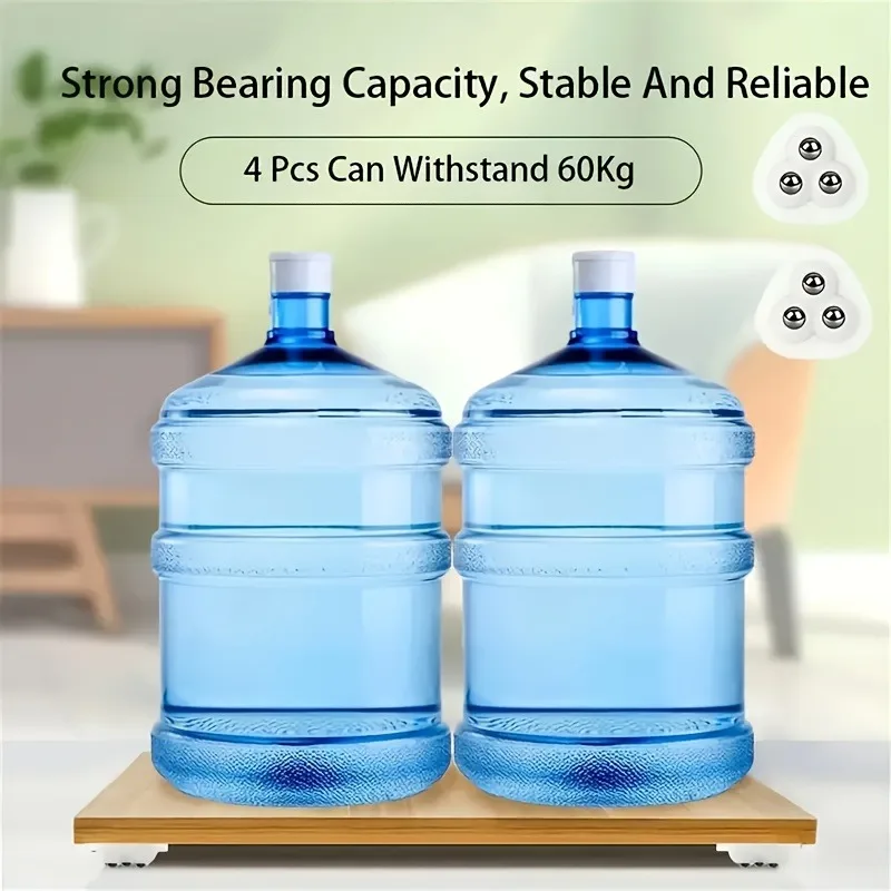 20pcs Heavy-Duty Mini Rolling Wheels with 360° Swivel Base Stainless Steel Bearings for Furniture Cabinets Storage Box Workshop