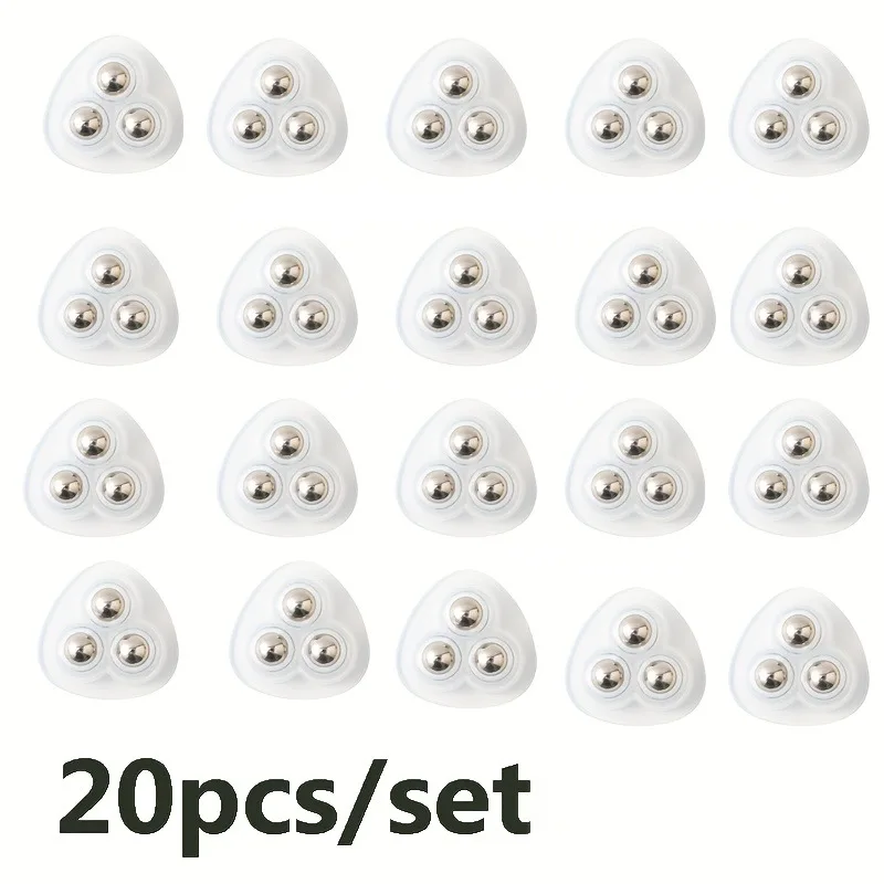 20pcs Heavy-Duty Mini Rolling Wheels with 360° Swivel Base Stainless Steel Bearings for Furniture Cabinets Storage Box Workshop