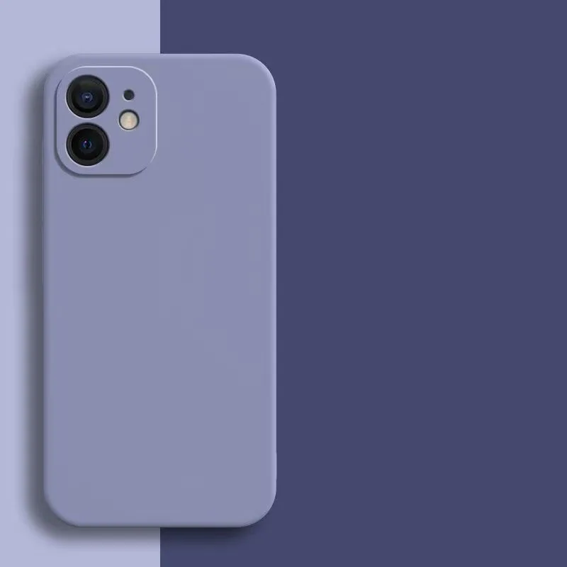 Candy Color Silicone Soft Case For iphone 11 12 13 mini 14 15 16 Plus 16e 17 Air Pro Max Shockproof Camera Protective Cover Case
