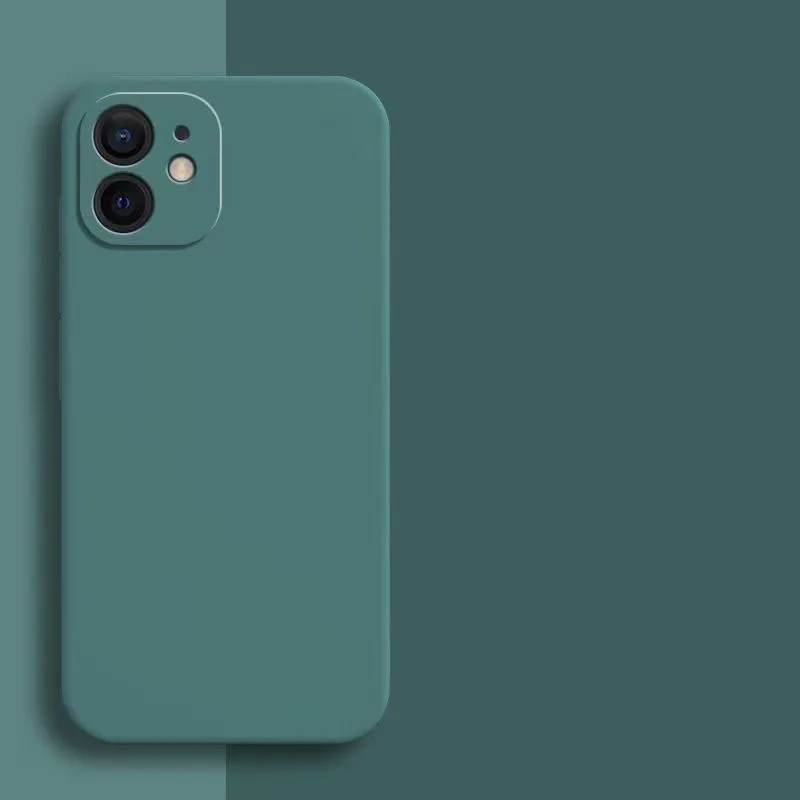 Candy Color Silicone Soft Case For iphone 11 12 13 mini 14 15 16 Plus 16e 17 Air Pro Max Shockproof Camera Protective Cover Case