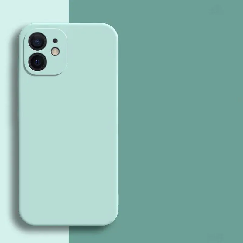 Candy Color Silicone Soft Case For iphone 11 12 13 mini 14 15 16 Plus 16e 17 Air Pro Max Shockproof Camera Protective Cover Case