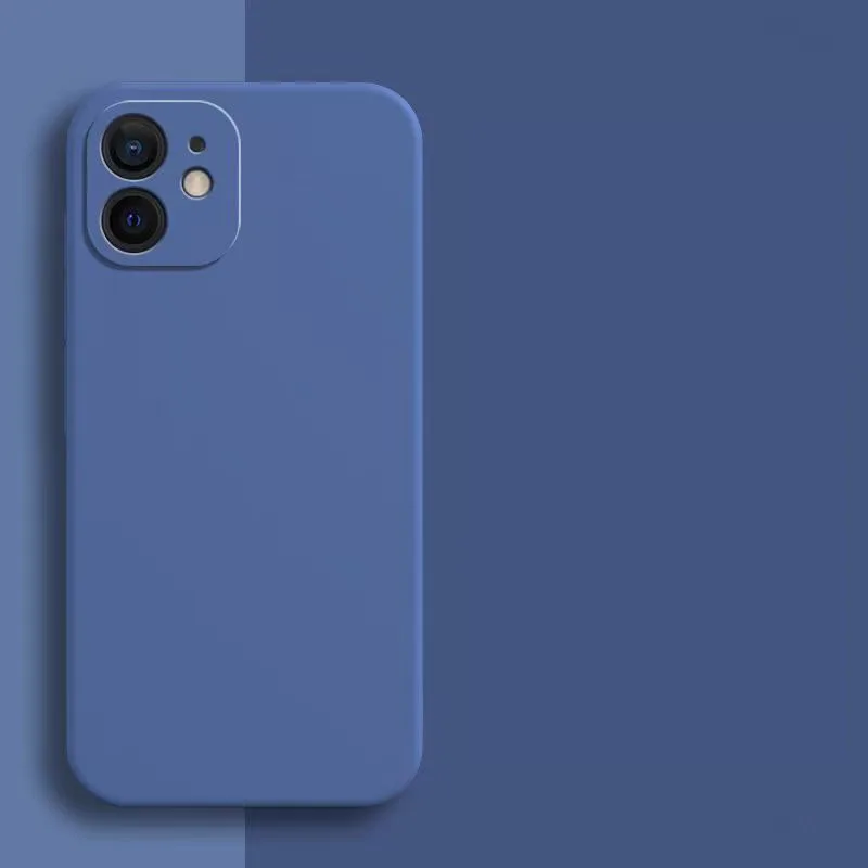 Candy Color Silicone Soft Case For iphone 11 12 13 mini 14 15 16 Plus 16e 17 Air Pro Max Shockproof Camera Protective Cover Case