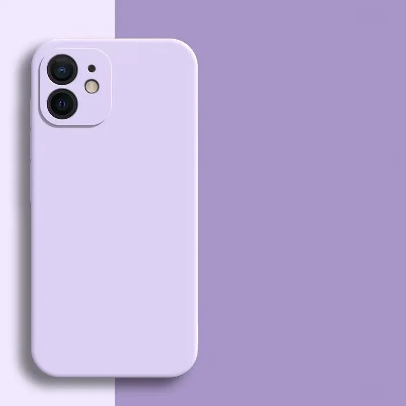 Candy Color Silicone Soft Case For iphone 11 12 13 mini 14 15 16 Plus 16e 17 Air Pro Max Shockproof Camera Protective Cover Case