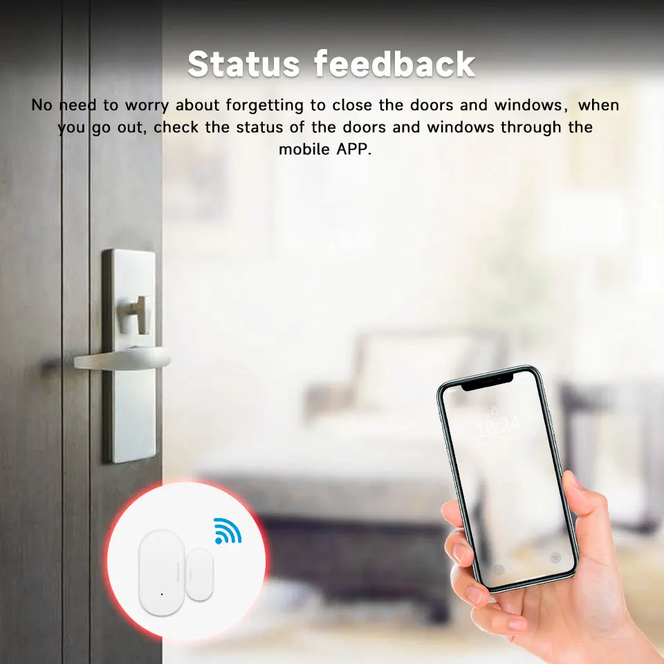 Tuya Zigbee Door Window Sensor, Smart Life Magnetic Contact Alarm, Works with Alexa Google Assistant, Support Z2M Zigbee2MQTT
