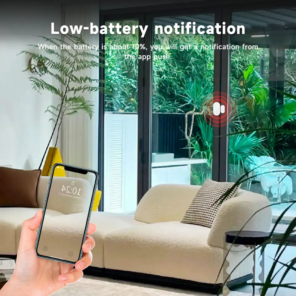 Tuya Zigbee Door Window Sensor, Smart Life Magnetic Contact Alarm, Works with Alexa Google Assistant, Support Z2M Zigbee2MQTT