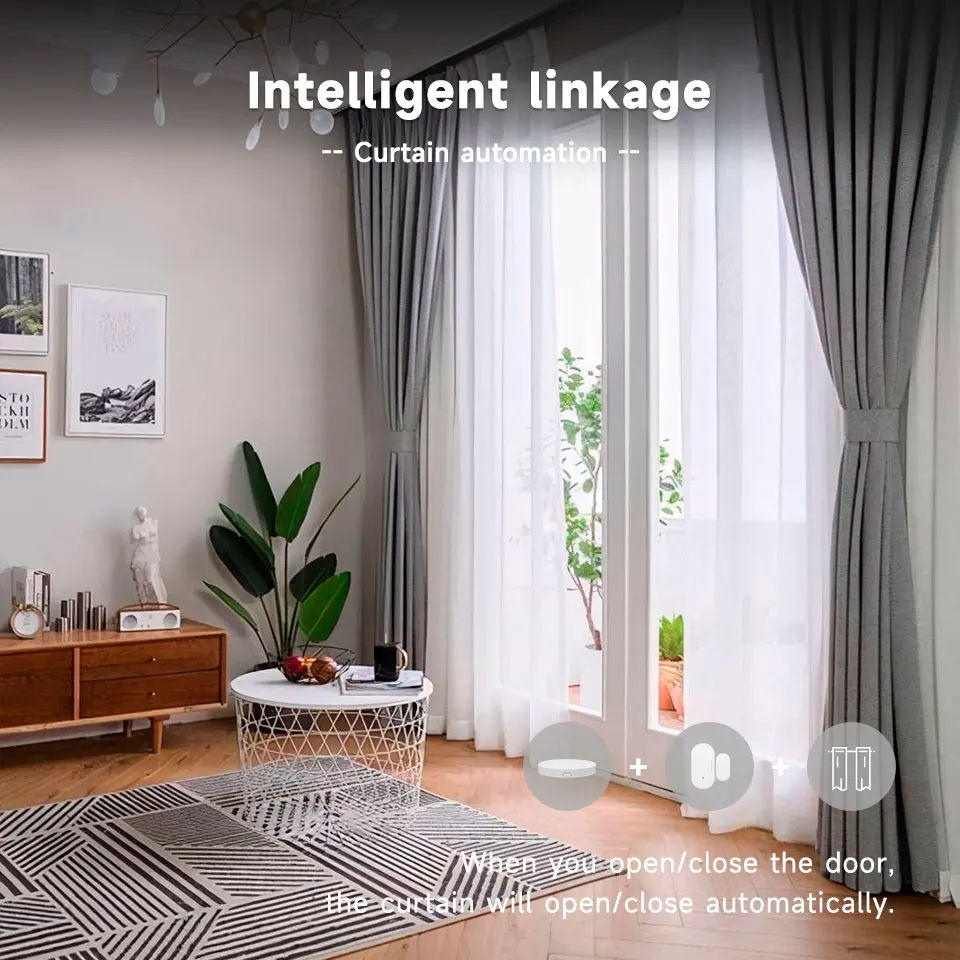 Tuya Zigbee Door Window Sensor, Smart Life Magnetic Contact Alarm, Works with Alexa Google Assistant, Support Z2M Zigbee2MQTT