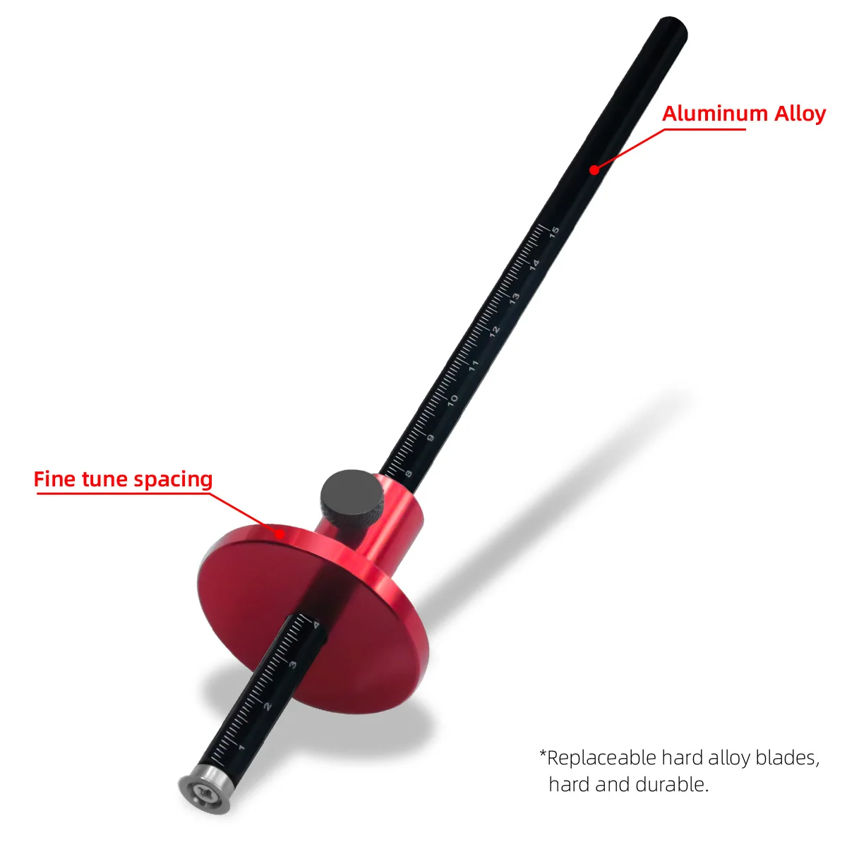 Woodworking Scriber Marking Tool with MM & Inch Scale, Precision Parallel Line Drawer for Mortise Layout Wood Measuring