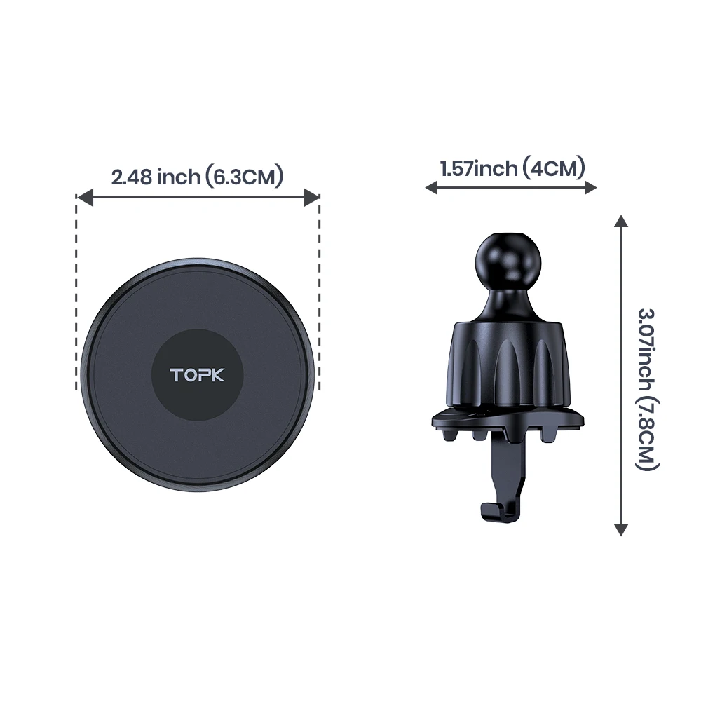 TOPK Magnetic Car Phone Holder Air Vent Car Phone Stand For Magsafe iPhone 15 14 13 ProMax Xiaomi Samsung Strong Magnet Holder