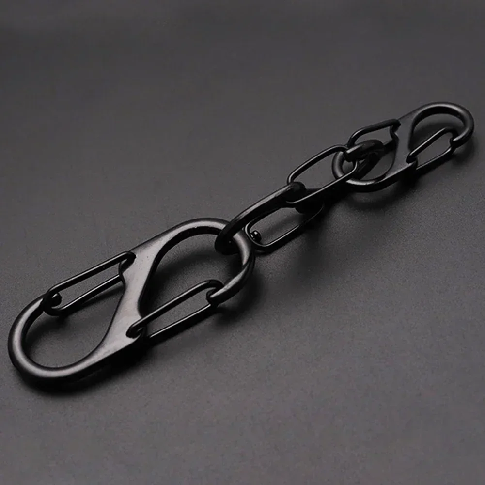 10Pcs S Type Mini Keychain Hook Stainless Steel Carabiner With Lock Anti-Theft Outdoor Camping Backpack Buckle Key-Lock Tool