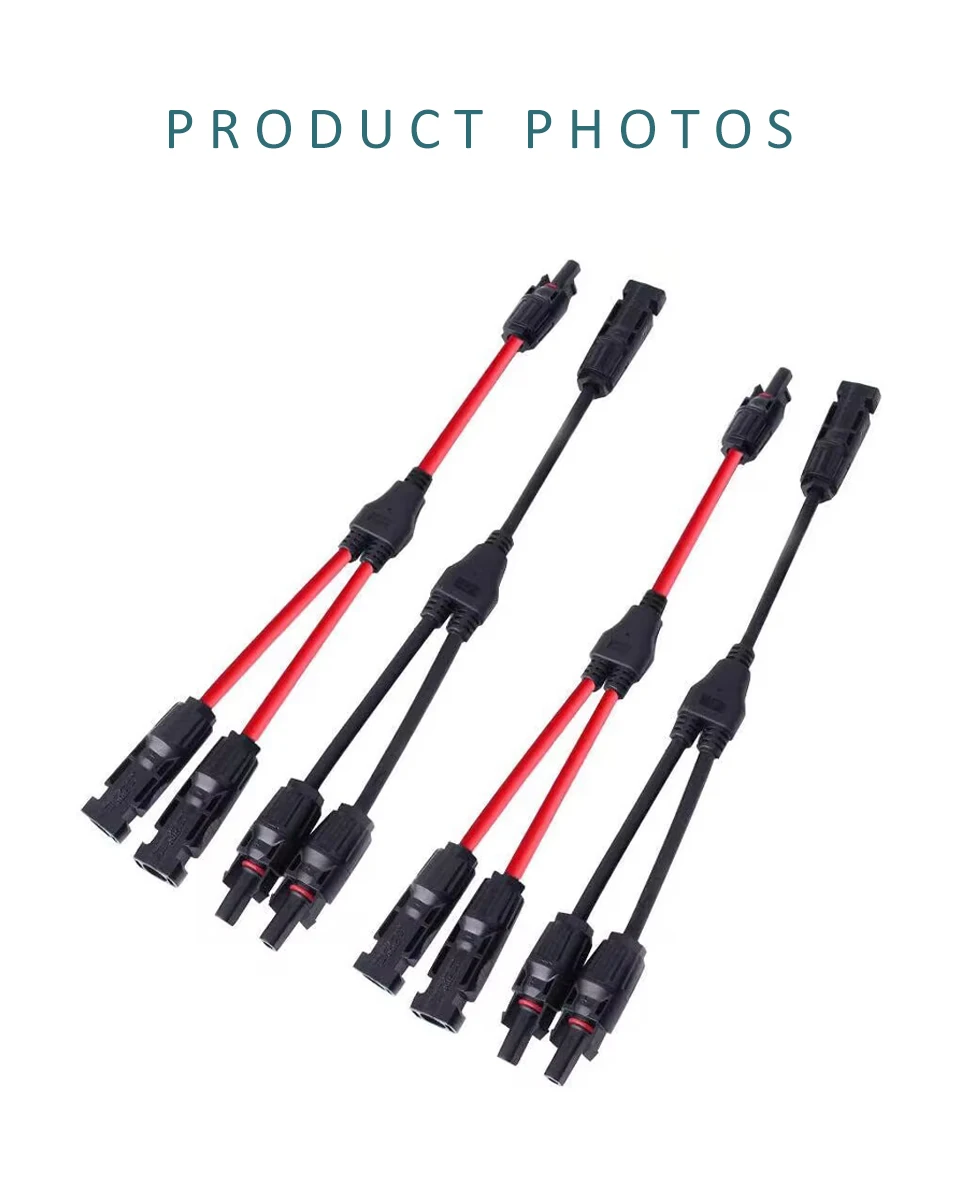 2Y Branch Parallel Connection 30A 1000V Electrical Solar Connector Photovoltaic 2pcs Solar Panel Cable Wire Connect