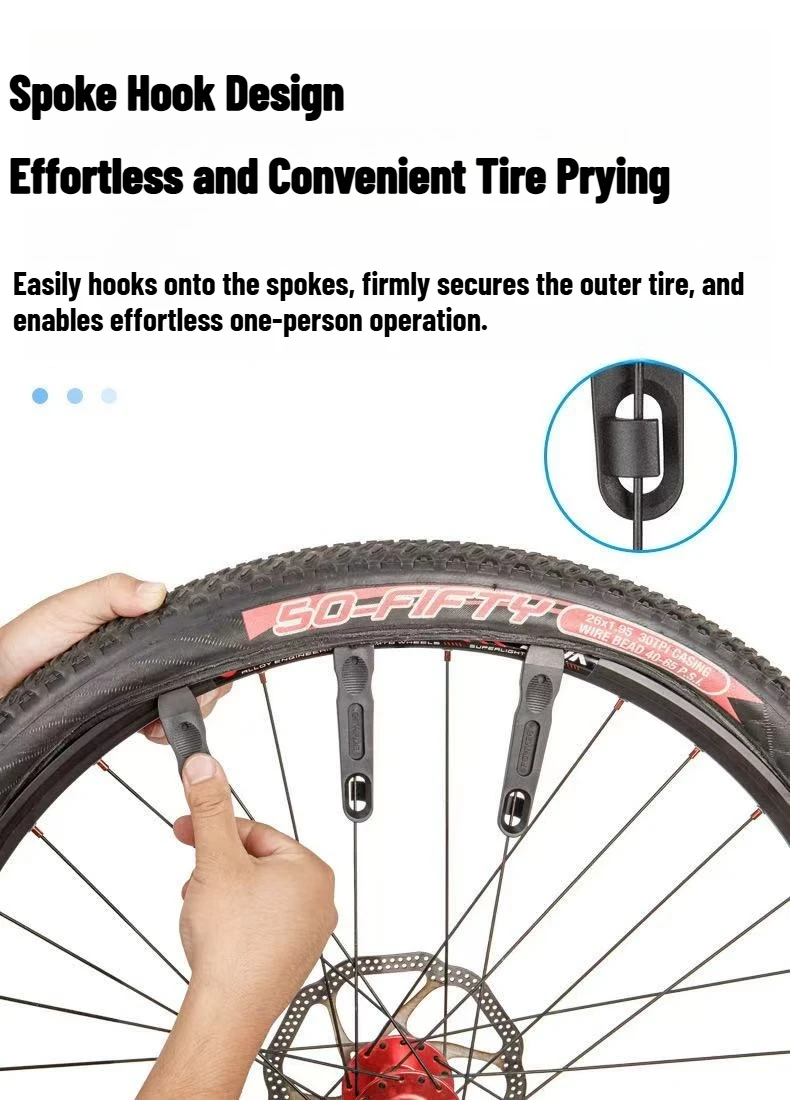 Brand 2 Pcs Road Bike MTB Bicycle Tire Pry Bar for All Sizes of Tires Very Hard and Reusable Ultralight Wheel Repair Tool