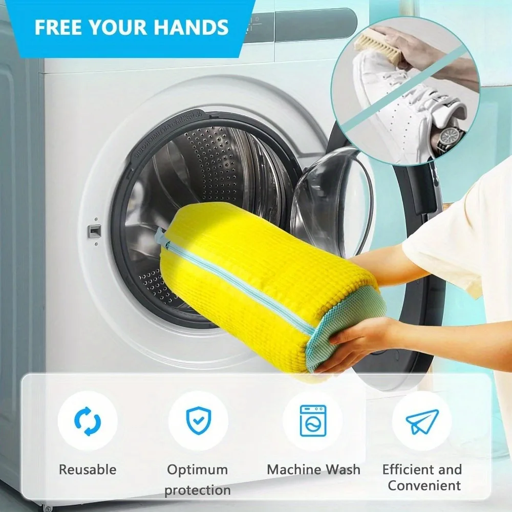 Durable Shoe Washing Machine Bag or brush for All Shoe Types,Ideal for Sneakers and Casual Shoes,Laundry Wash Bag