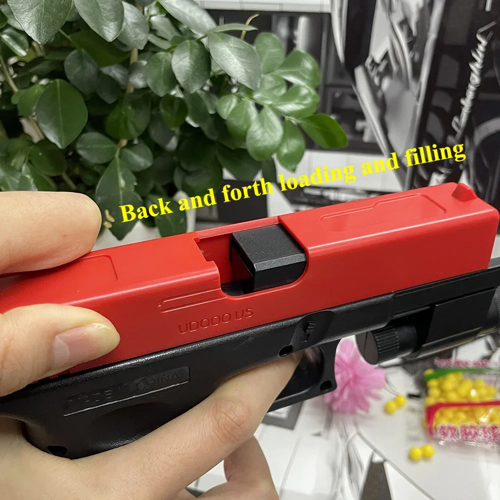 Soft Bullet Airsoft Pistol Manual G17 Toy Gun Lower Magazine with Laser Outdoor Sports CS Game Weapon for Children's Adults Gift