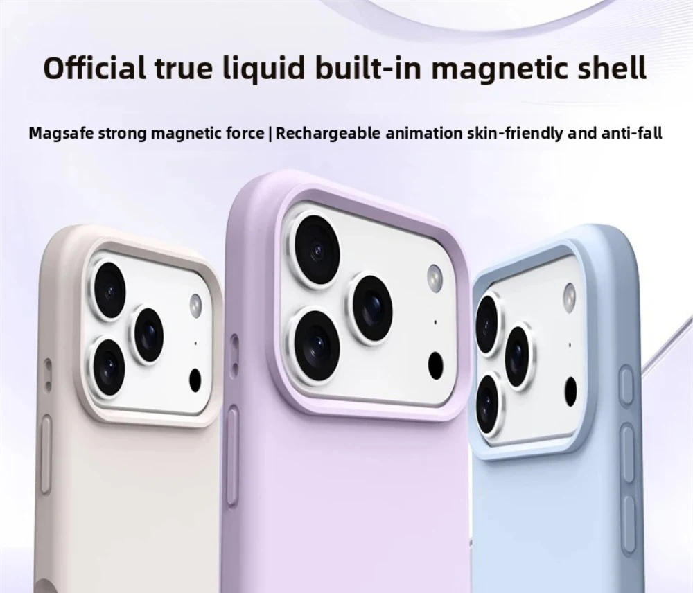 Original Magnetic Phone Case For iPhone 17 16 Pro Max Liquid Silicone Cases For iPhone 17 18 Pro Max 17Pro Air Soft Bumper Cover
