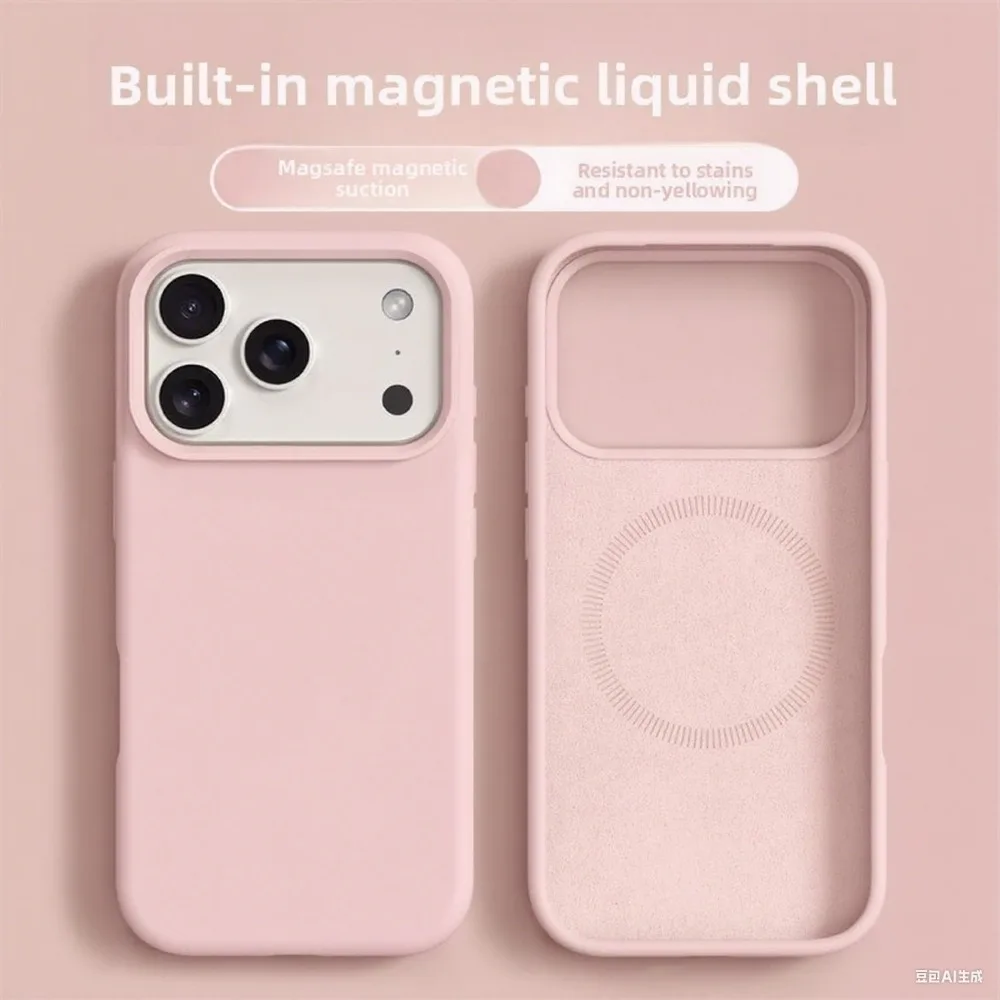 Original Magnetic Phone Case For iPhone 17 16 Pro Max Liquid Silicone Cases For iPhone 17 18 Pro Max 17Pro Air Soft Bumper Cover