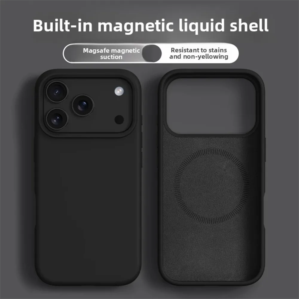 Original Magnetic Phone Case For iPhone 17 16 Pro Max Liquid Silicone Cases For iPhone 17 18 Pro Max 17Pro Air Soft Bumper Cover