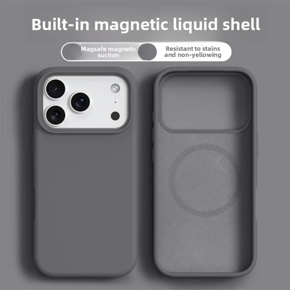 Original Magnetic Phone Case For iPhone 17 16 Pro Max Liquid Silicone Cases For iPhone 17 18 Pro Max 17Pro Air Soft Bumper Cover