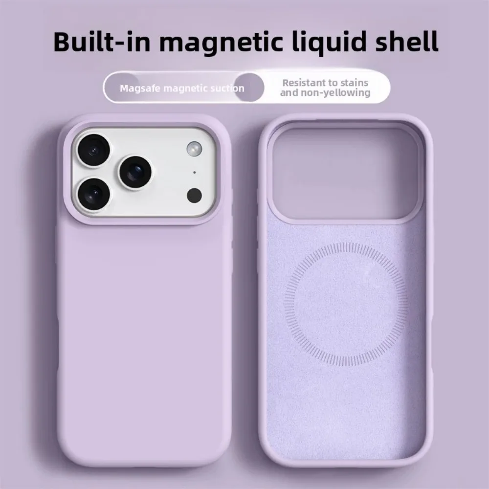 Original Magnetic Phone Case For iPhone 17 16 Pro Max Liquid Silicone Cases For iPhone 17 18 Pro Max 17Pro Air Soft Bumper Cover