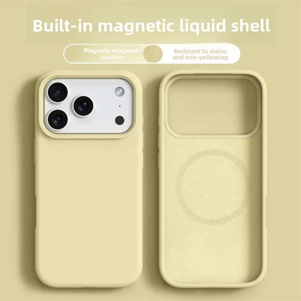 Original Magnetic Phone Case For iPhone 17 16 Pro Max Liquid Silicone Cases For iPhone 17 18 Pro Max 17Pro Air Soft Bumper Cover