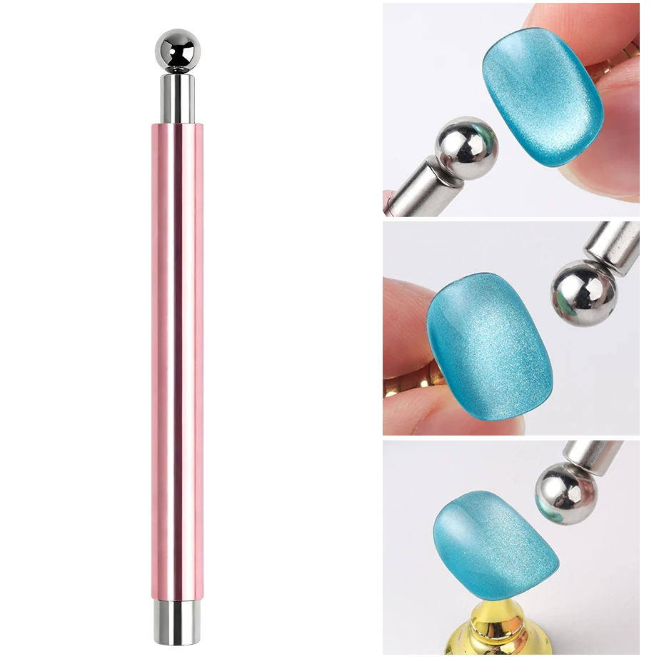 6pcs Cat Eye Nail Magnet Tool Set, French Tips Cat Eye Heart Magnets Nail Magnet Stick Cat Eye Gel Polish Magnets Tools Manicure