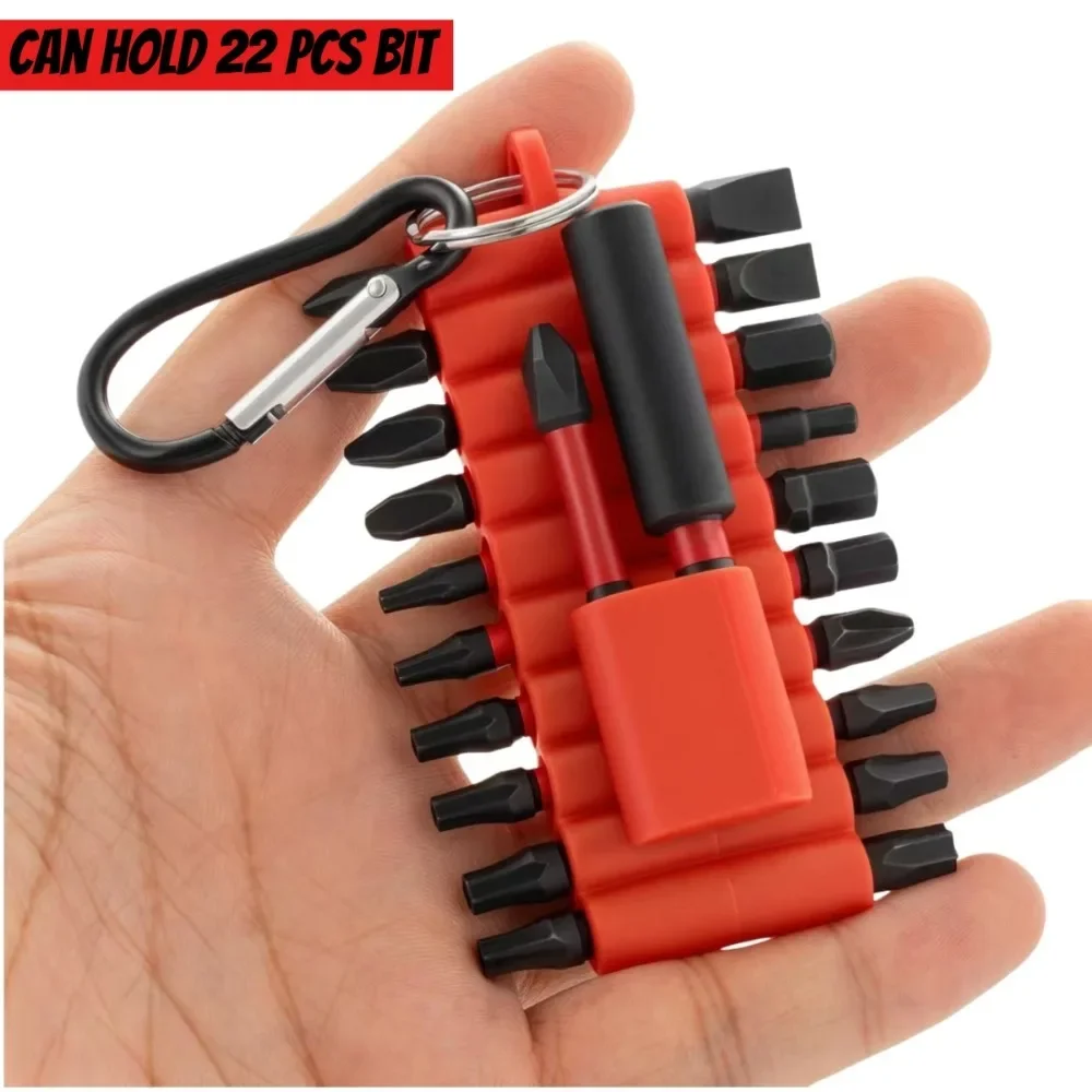 1/4Pcs 22 Holes Screwdriver Bit Holder Soft Rubber Organizer 1/4 Inch Hex Screwdriver Head Drill Bit Stand Case Power Tools