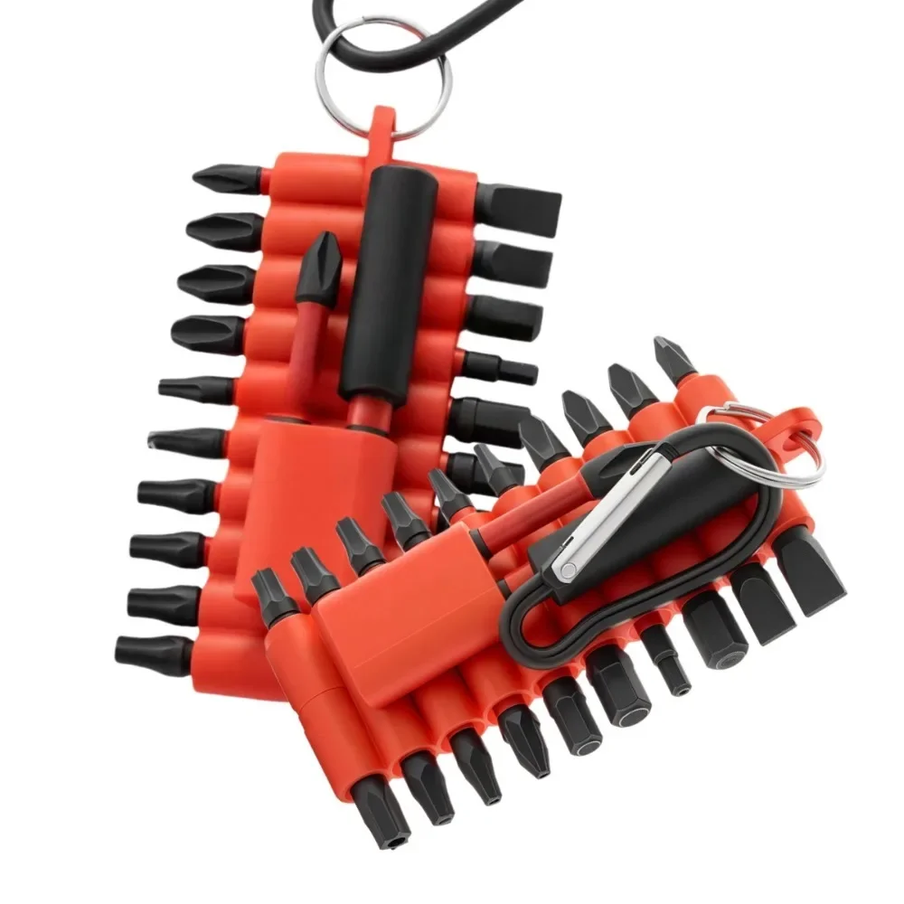 1/4Pcs 22 Holes Screwdriver Bit Holder Soft Rubber Organizer 1/4 Inch Hex Screwdriver Head Drill Bit Stand Case Power Tools