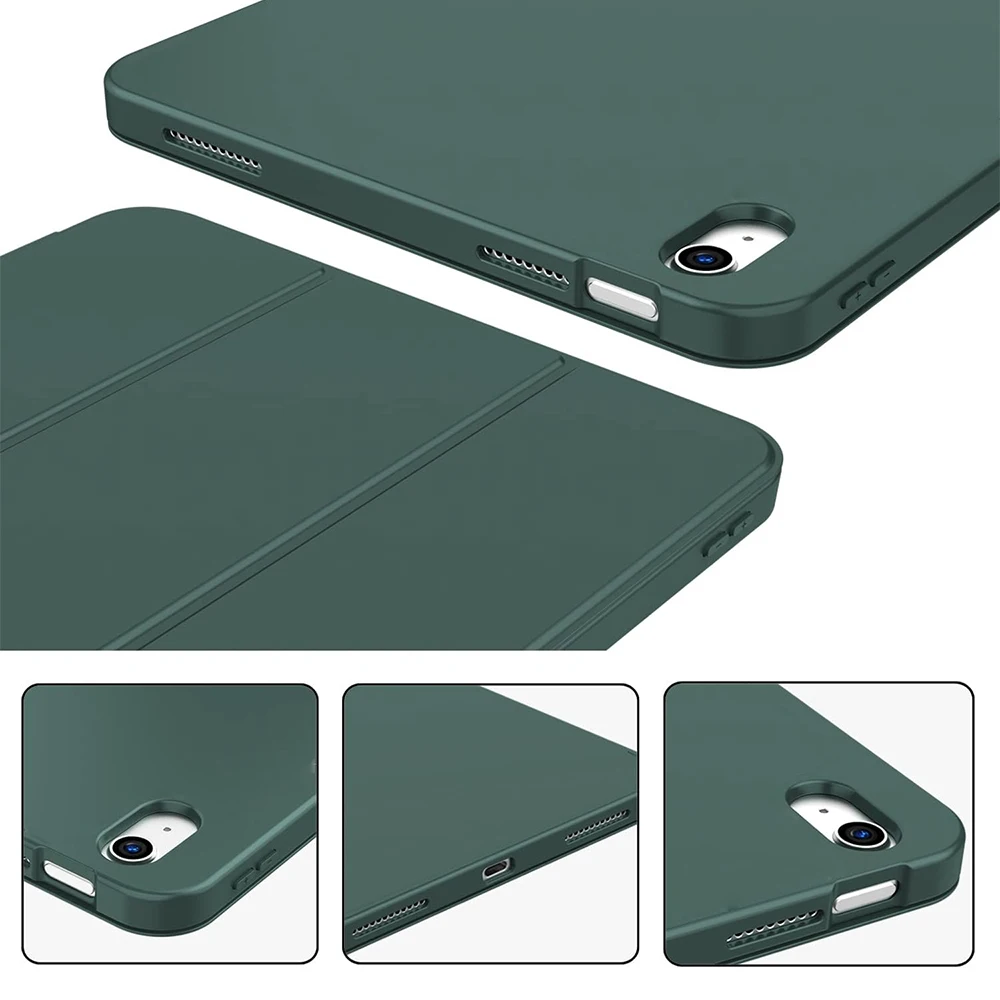 Tri-fold Flip Case for iPad 10th 11th gen A16 5 6 7 8 9 Air 4/5/6/7 Pro 11 12.9 mini Soft Protective Cover with Auto Sleep/Wake