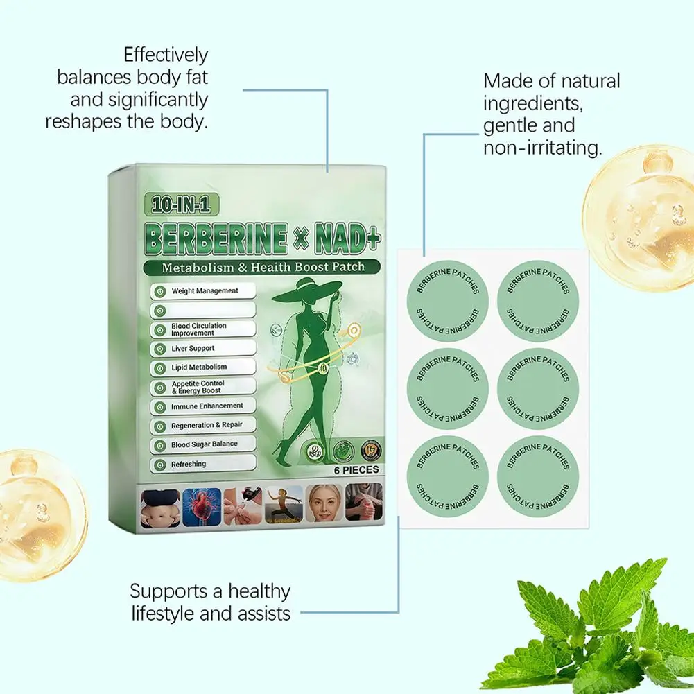 10-in-1 Berberine x NAD+ Weight Management Assistance Patch Easy To Use Body Weight Loss Sticker Body Care Patch