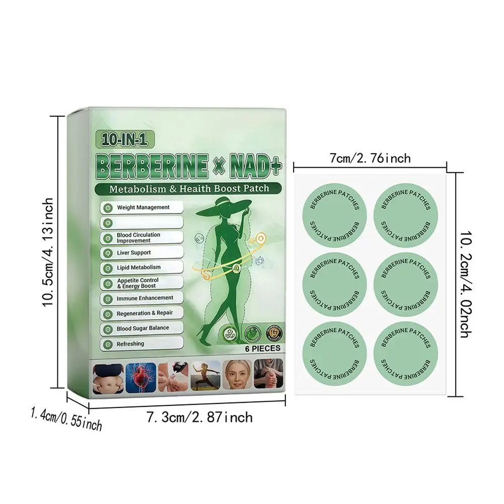 10-in-1 Berberine x NAD+ Weight Management Assistance Patch Easy To Use Body Weight Loss Sticker Body Care Patch