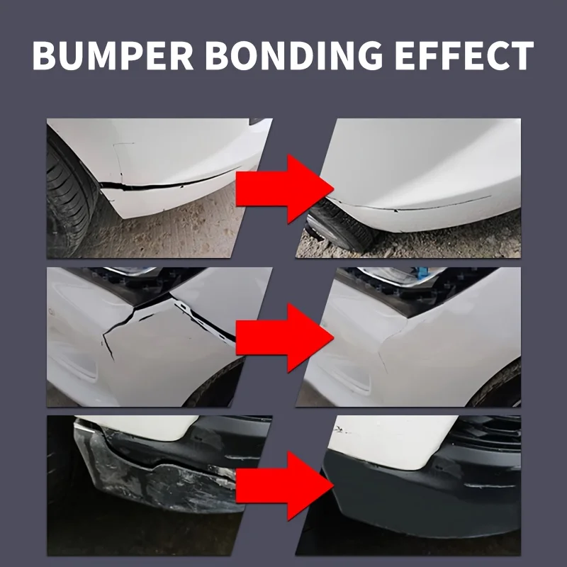 Heavy-Duty Car Bumper Plastic Adhesive - Structural Repair Adhesive for Cracks, Chips, and Impact Damage - No Welding Required, Suitable for Bumpers, Mirror Bases, Exterior Plastic Repair - Recommended by Auto Detailing Technicians, Quick Solution, Strong Adhesion, Specialized for DIY Repairs
