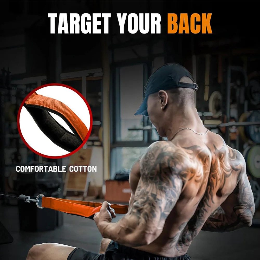 6-ring triceps rope connecting handle - heavy-duty training rope, adjustable length suitable for push ups and sit ups