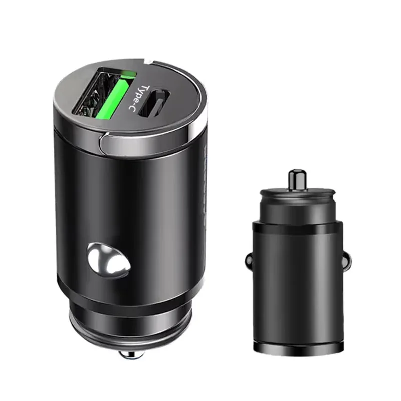 Mini 100W PD QC Pull Ring Fast Charging Car Charger USB C Car Phone Charger Adapter For iPhone Xiaomi Samsung Huawei
